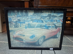 An Etype Jaguar boxed wall light 42x32x10 cm very good condition