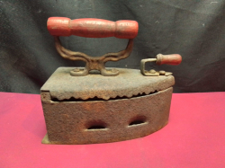 An Antique Old Coal Filled Iron with Trivet. W.11 L.24 H.20 Cm.