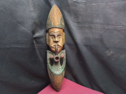 An African Mask Probably From The Luba Tribe in the Democratic Republic of Congo. W.14 H.69 Cm.