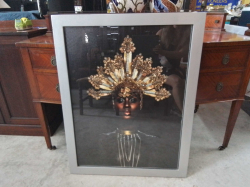A Printing Picture of Beautiful Lady with Modern Metal Framed.70x90 Cm.