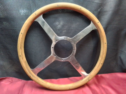 A Lovely Wooden Car Steering Wheel to fit A Jaguar. W.40 Cm.