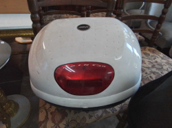A Large Motorcycle Top Box. (Stand   and lock broken)