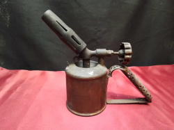 A Small Brass Blow Lamp. W.23 H.17 Cm.