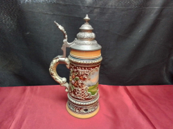 A Nice German Stein with Pewter Lid. W.14 H.27  Cm.