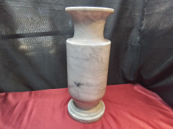 A heavy White marble vase. W.18 H.46 Cm.  