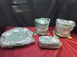 A Job lot of Kitchenware (6 Small plates, 3 Large Serving plates, 2 set Ceramic hot with base)