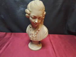 A heavy bust of an 18th century youth (young Mozart?) in excellent condition - 30cm high