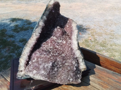 A very large amethyst crystal stone. W.40 D.38 H.45 Cm. weight over 50 kg. 