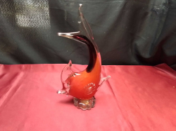 An original Murano glass fish. W.16 H.28 Cm. 