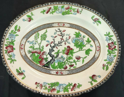 A large English Staffordshire  midwinter Indian tree pattern oval platter. W.29 L.36 Cm.