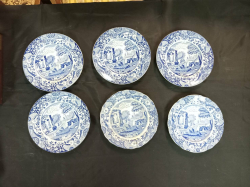 A set of 6 old blue stamp mark Copeland Spode Italian side plates. W.7 Cm. 