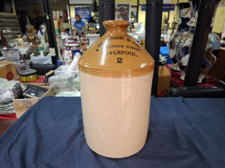 Antique Stoneware English Flagon Decor stone jar. Approx. 42x25 cm