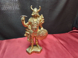 A Heavy Brass Figure of A Viking. W.13 H.24 Cm.