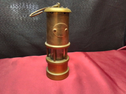 A Small Size Brass Miners Lamp from England. W.6 H.17 Cm.