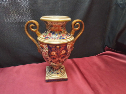 A Large Crown Derby Vase in Imari Pattern (Handles A/F Regerary) H.24 W.20 Cm.