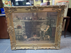 Large Wood Framed Print on canvas of 