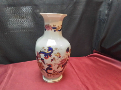 A Large Masons Blue Mandalay Vase, Hand Painted. W.15 H.30 Cm.