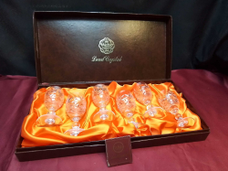 A Boxed set of 6 Cut Glass by Webb Continental Lead Crystal.