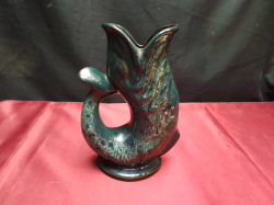A Studio Pottery Gurgle Fish jug. Height 19cm. No damage.