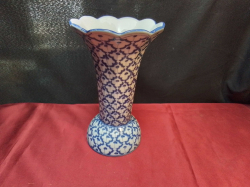 Portuguese Blue and White Flower Vase. H.25 Cm.      