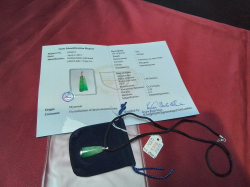 Burmese Natural Gold Pendant with Pale Green Jade Stone 4.44 gm with Certificate 