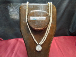 Unusual Italian 3-Strain Pearl Necklace (Stand NOT included)     