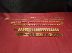2 Gold Plated Necklaces and 2 Bracelets. 