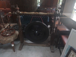 A Very Large Wooden Frame Ghong with Long Hammer.  L.166 H.133 Cm. 
