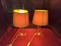 A Nice Pair of Metal Table Lamps. W.24 H.40 Cm.