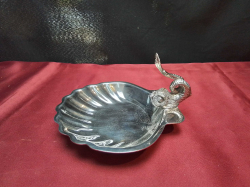 A Silver Plated Scallop Dish. W.16 H.9 Cm.