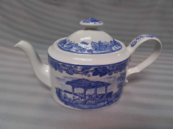 A Spode Blue and White Tea Pot 