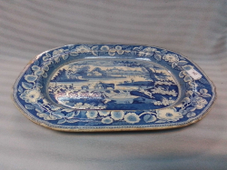 A Large Spode Italian Pattern Meat Dish. W.34 L.43 Cm.