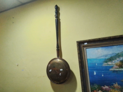 An Old Copper Warming Pan. L.89 Cm.