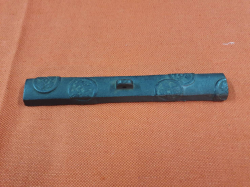 An old heavy Oriental Ingot decorated with lot of signatures. L.19 Cm.