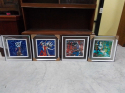 Series of 4 GUSTAV KLIMT Glass Paintings.47x47 Cm.(one recently sold in New York for $236.4m).