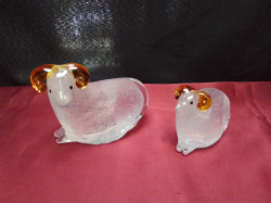 2 Murano Glass sheeps. large L.13 H.9 Cm.