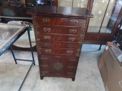 Vintage Korean Elm Buri, Brass Bound Bandaji Scholars Chest, in Two Sections. D.60 D.33 H.100 Cm.