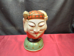 A very unusual Japanese figure.W.13 H.21 Cm. 