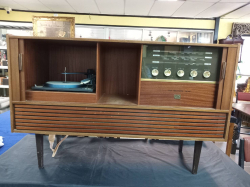 A Nice Teak Mid Century Radio Gram(79) D.40 W.115 H.73 Cm.