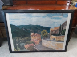 A Lovely Oil on Canvas Mountain Sene.78x107 Cm.