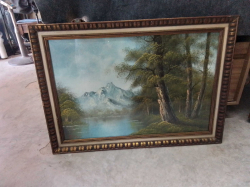 A Lovely Oli Painting of Winter Season in wild on Gilt Frame.62x88 Cm.