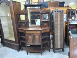 A Lovely Inlaid Marquetry  Empire Cabinet (79) D.37 W.122 H.203 Cm.
