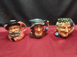 3 Small Doulton Character Jugs 