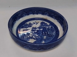 An Old English Willow Pattern Bowl. W.24 H.6 Cm.