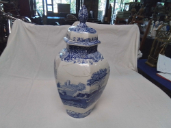 A Large Spode Italian Pattern Vase with Lid (A/F) W.18 H.41 Cm.