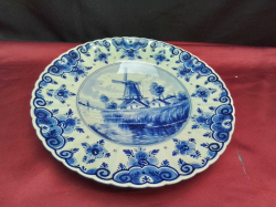 A Large Delft Plate of a Windmill. W.29 H.5 Cm.