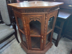 A Thai Style Corner Cupboard with Shelves and Key H.90 W.75 D.60 cm