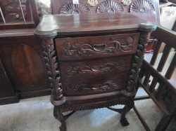 A Nice Heavily Carved 3 Drawer Side Cupboards H.98 D.40 W.64 cm