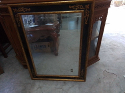 A Wooden Gilded Bevel Glass Mirror. 66x86 Cm.
