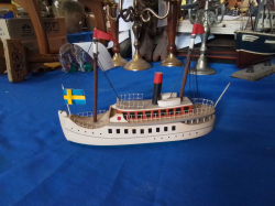 An Old Swedish Passenger model Boat.L.22 H.8 cm